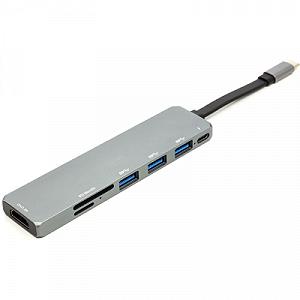 Концентратор USB 3.1 Type-C to Hub HDMI Card Reader SD micro PowerPlant CA912094 - Фото 1