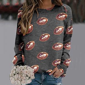 Женский Свитшот Game Day Графический Модный Комфортный для Футбола Спортивный с круглым вырезом Мягкий Осенний Однотонный Свободного кроя 2025 Легкий Y2K synthetic.ua - Фото 1