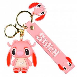 Брелок Лило и Стич, розовый, на рюкзак, для ключей, 5 см - Фото 1