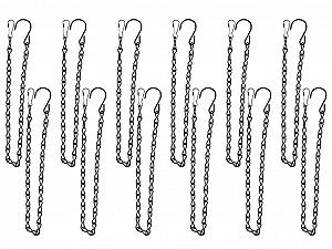Ланцюжки для підвісних кошиків Набір 12 шт. Металеві з гачками 50 см Чорний - Фото 1