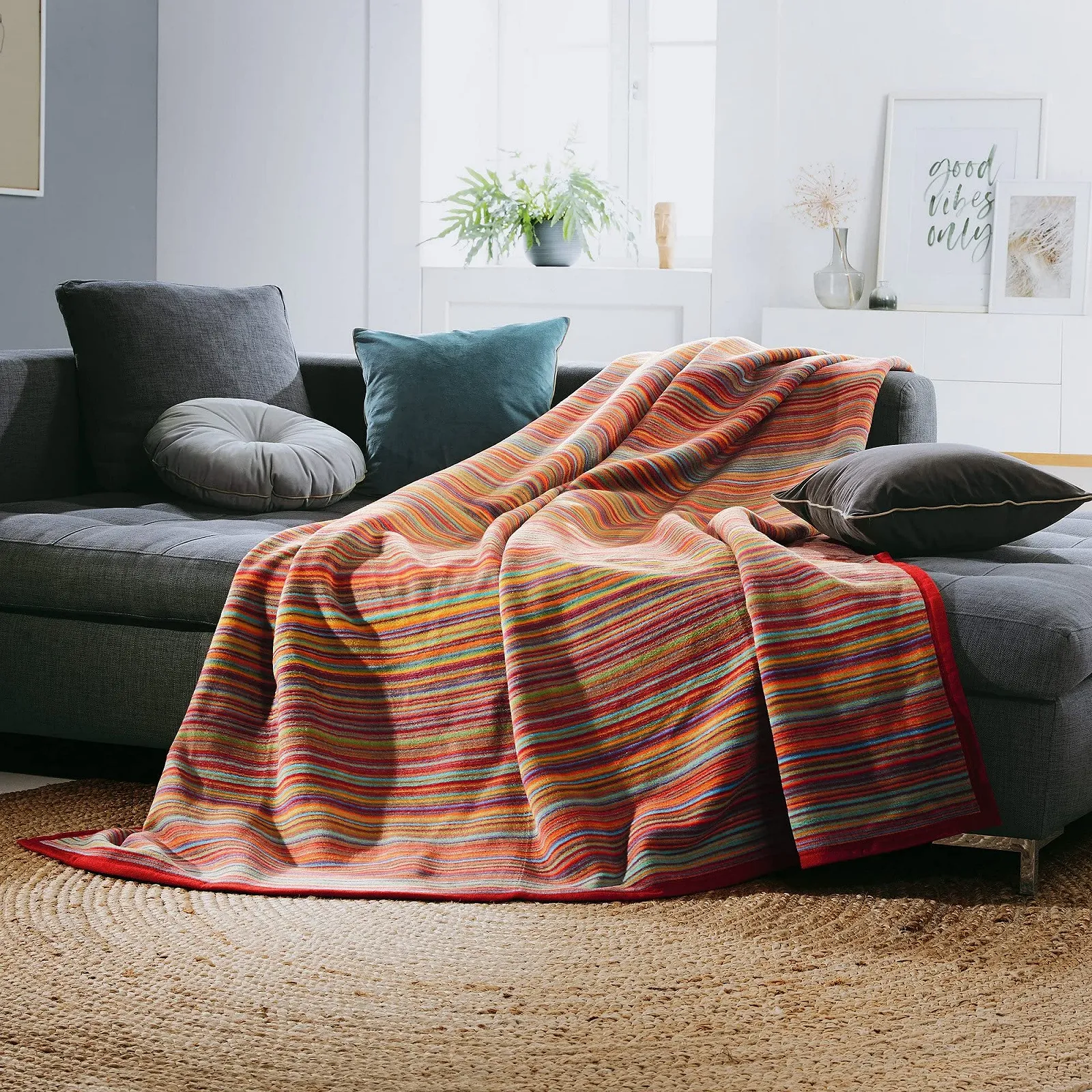 Покривало Erwin M	ller Pescara Бавовняна суміш 150 x 230 см Червоний, фото №5