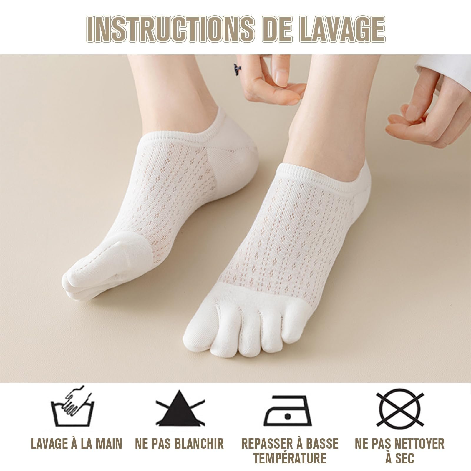 Носки для пальцев ZOCONE Женские 4 пары Дышащие и поглощающие пот Хлопковые спортивные носки, фото №5