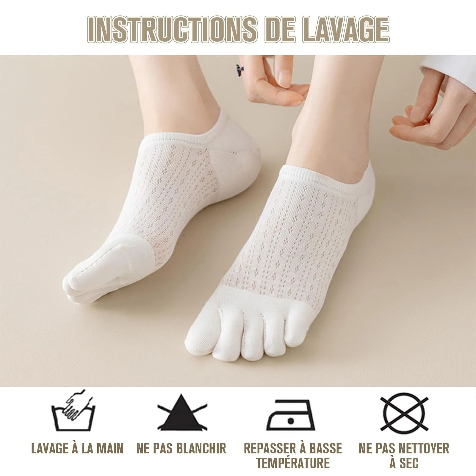 Носки для пальцев ZOCONE Женские 4 пары Дышащие и поглощающие пот Хлопковые спортивные носки, фото №5