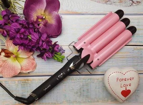 Тройная плойка Gemei GM 1956 Розовая, фото №1 Тройная плойка Gemei GM 1956 Розовая, фото №1