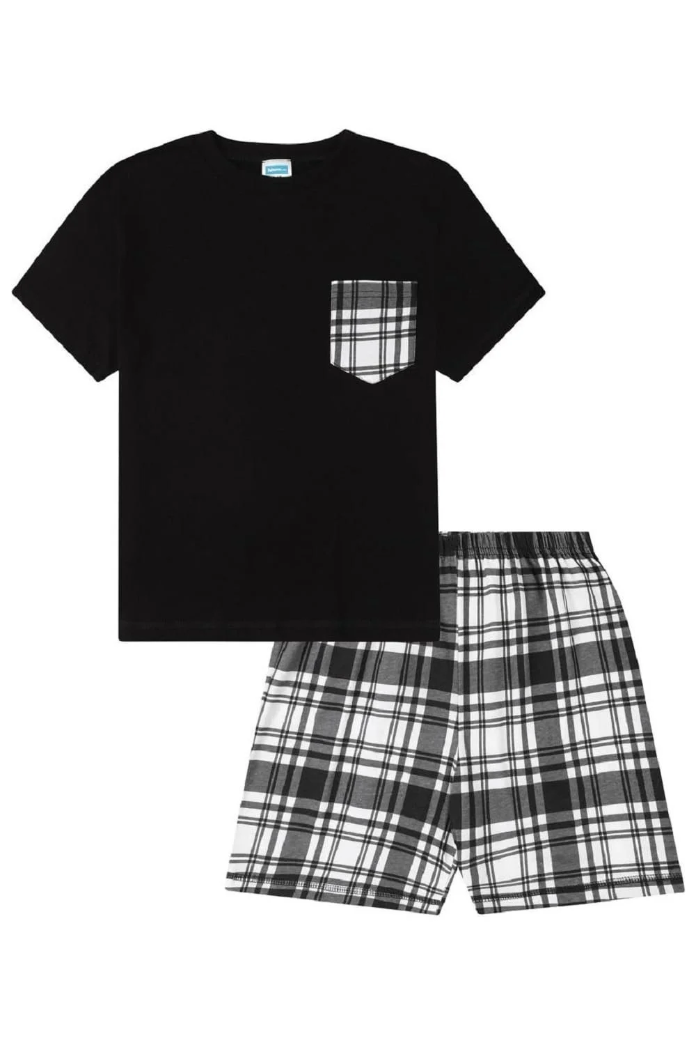 Піжамний набір ThePyjamaFactory Бавовна Чорний та білий в клітинку для хлопчиків, фото №1