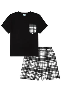 Піжамний набір ThePyjamaFactory Бавовна Чорний та білий в клітинку для хлопчиків - Фото 1