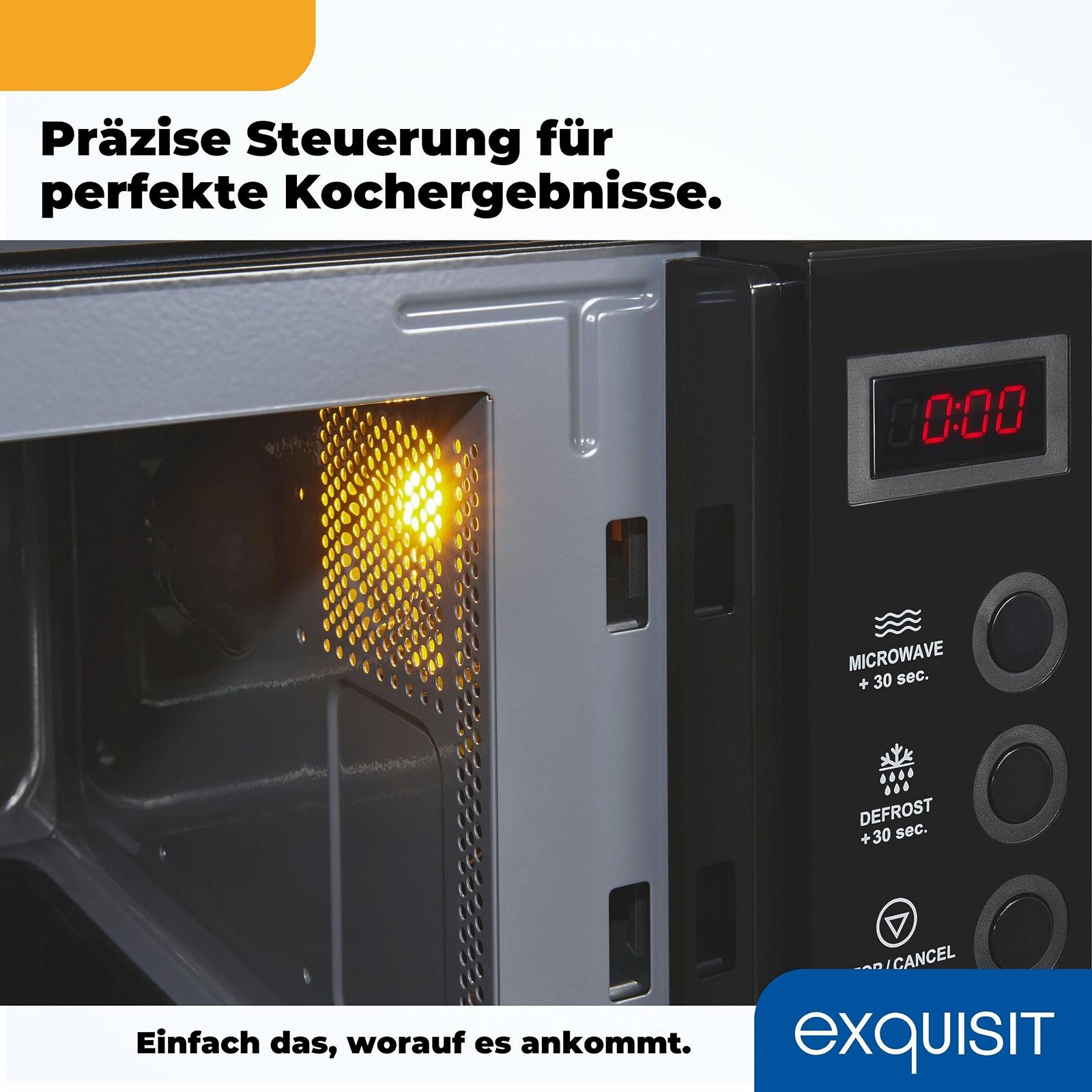Мікрохвильова піч Exquisit MW7020-F-030DI 700 W 20 L 5 рівнів потужності Black, фото №9 Мікрохвильова піч Exquisit MW7020-F-030DI 700 W 20 L 5 рівнів потужності Black, фото №9