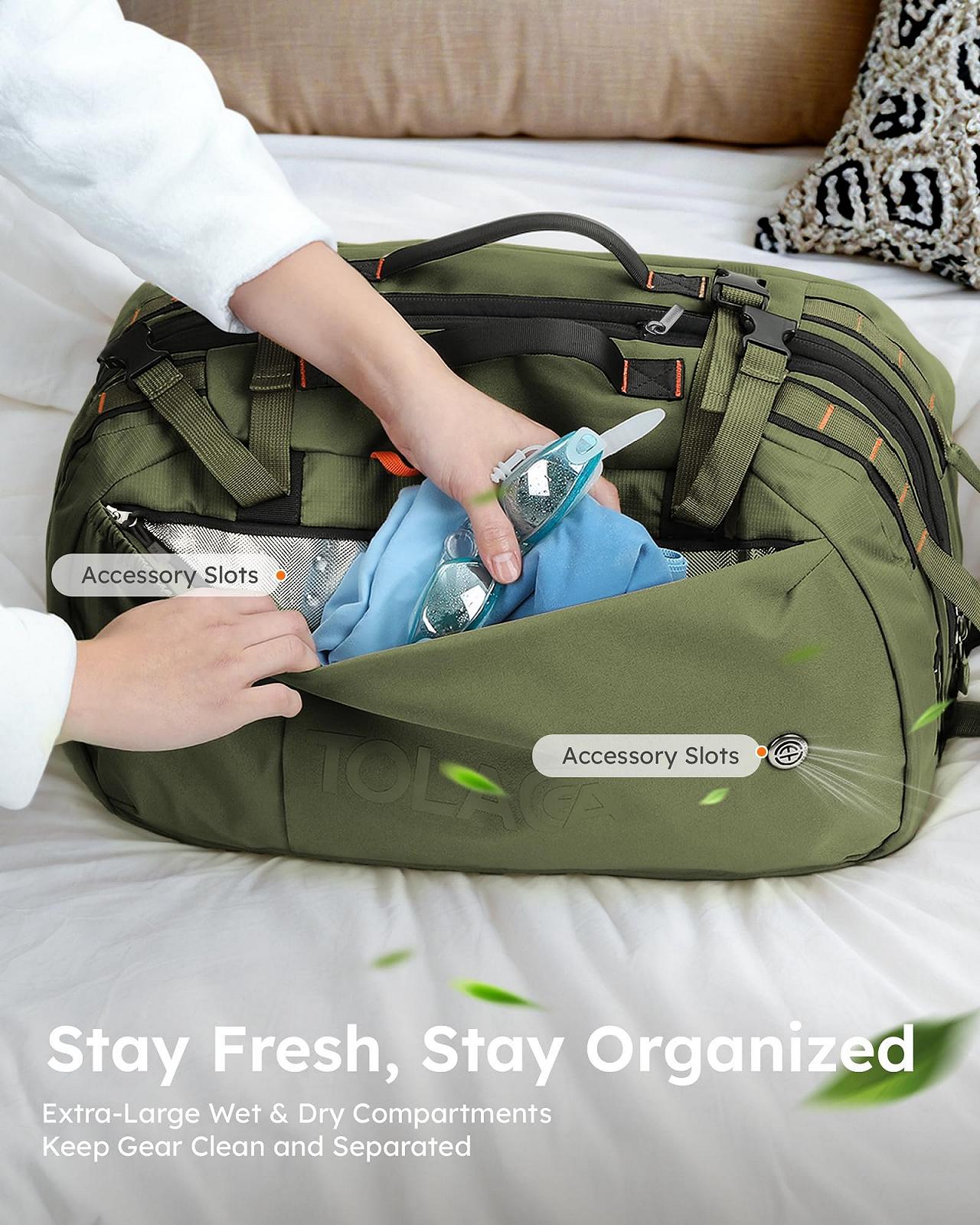 Рюкзак для ноутбука Tolaccea Travel 15.6 дюймів TSA Expandable 40L-50L Ручна поклажа 4 в 1, фото №4 Рюкзак для ноутбука Tolaccea Travel 15.6 дюймів TSA Expandable 40L-50L Ручна поклажа 4 в 1, фото №4