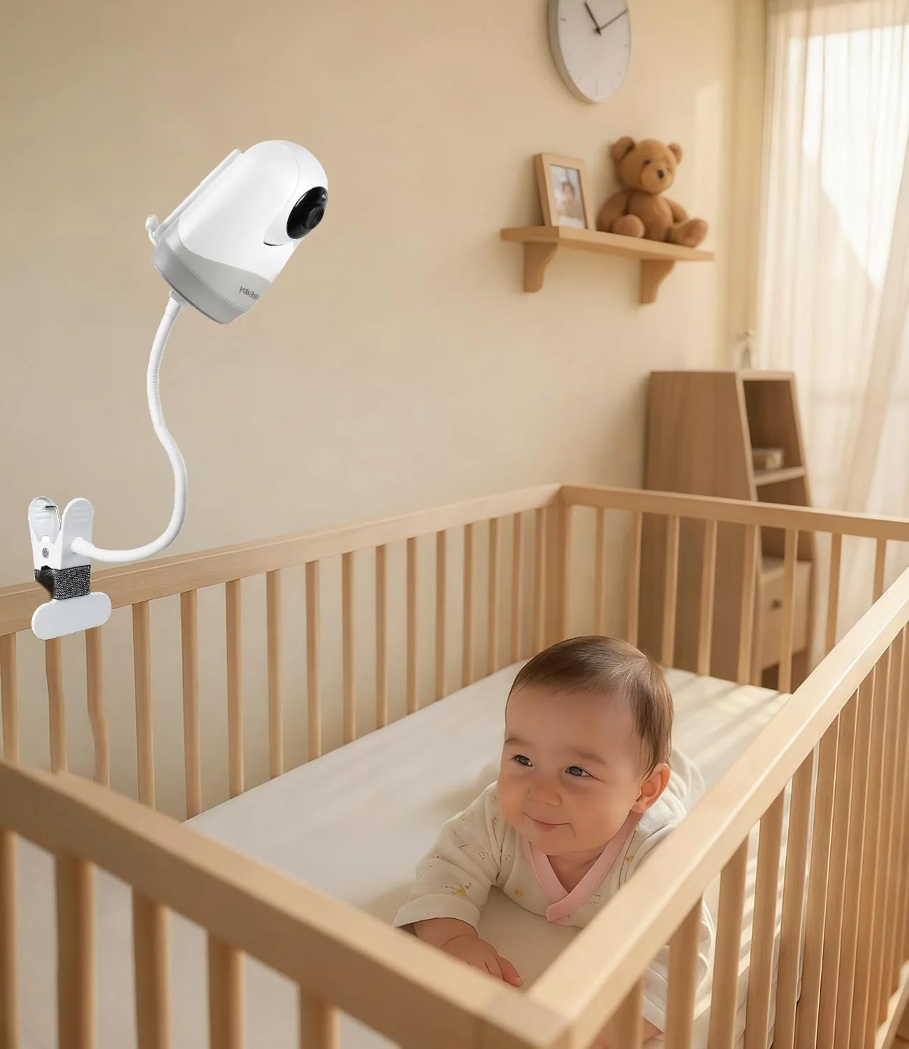 Гнучкий тримач для відеоняні HelloBaby HB65/HB66/HB6550/HB248/HB6558/HB40 360° Регульований 1/4" гвинт, фото №5