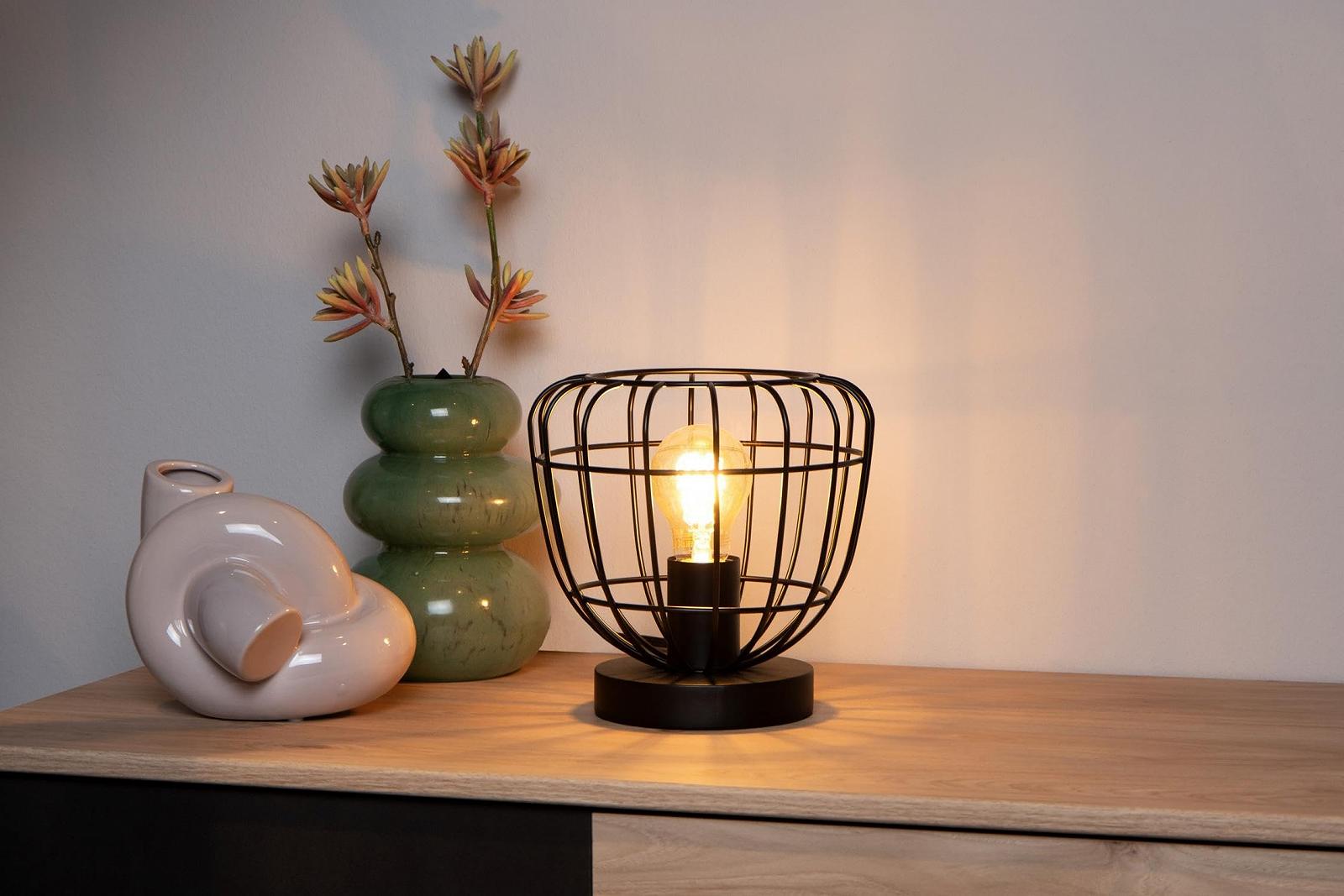 Настільна лампа LUCIDE Filox Діаметр 20 см 1 x E27 Чорна, фото №3