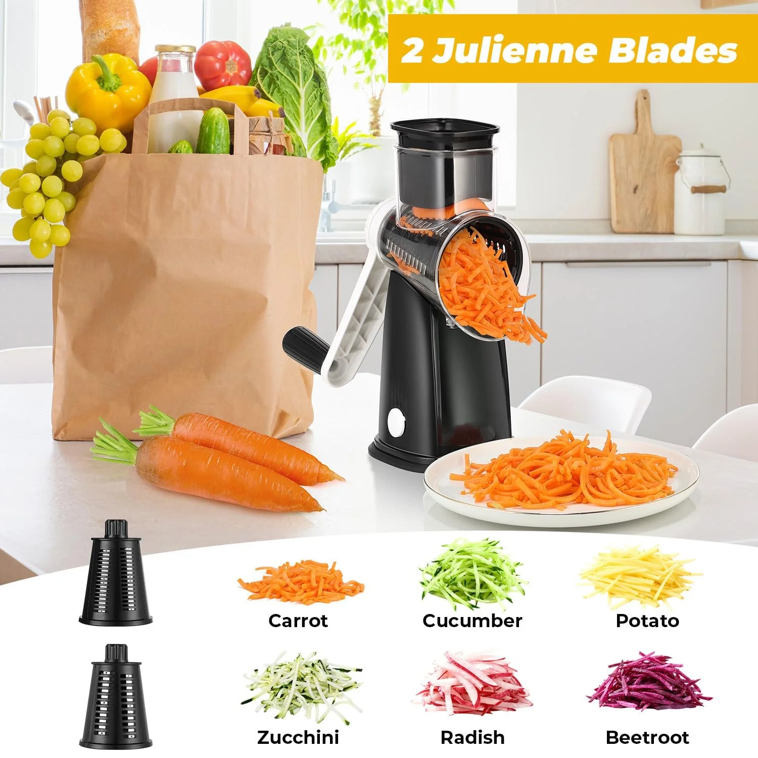 Ротаційна Терка Овочерізка з 5 змінними лезами, фото №3