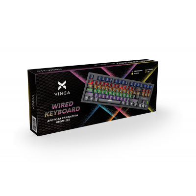 Клавиатура Vinga KBGM-110 87 key LED Blue Switch USB Black (KBGM-110, фото №6