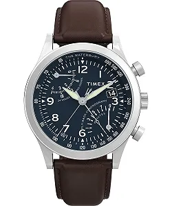 Чоловічий Хронограф Timex Traditional, коричневий, ремінець - Фото 1