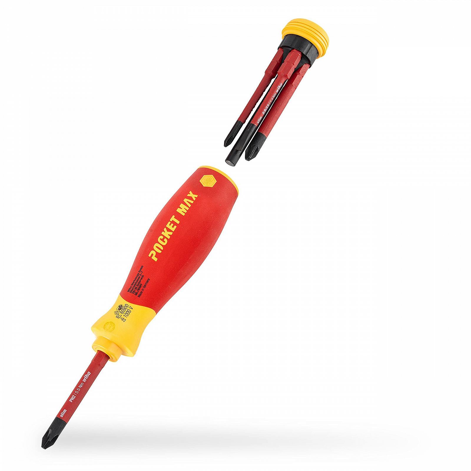 Набір викруток Wiha Screwdriver Set Mixed PocketMax Electric 4-штучний набір бітів з магазином бітів Slim Bits з відкривачкою для пляшок, фото №2
