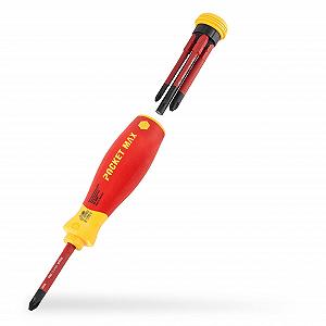 Набір викруток Wiha Screwdriver Set Mixed PocketMax Electric 4-штучний набір бітів з магазином бітів Slim Bits з відкривачкою для пляшок synthetic.ua - Фото 1