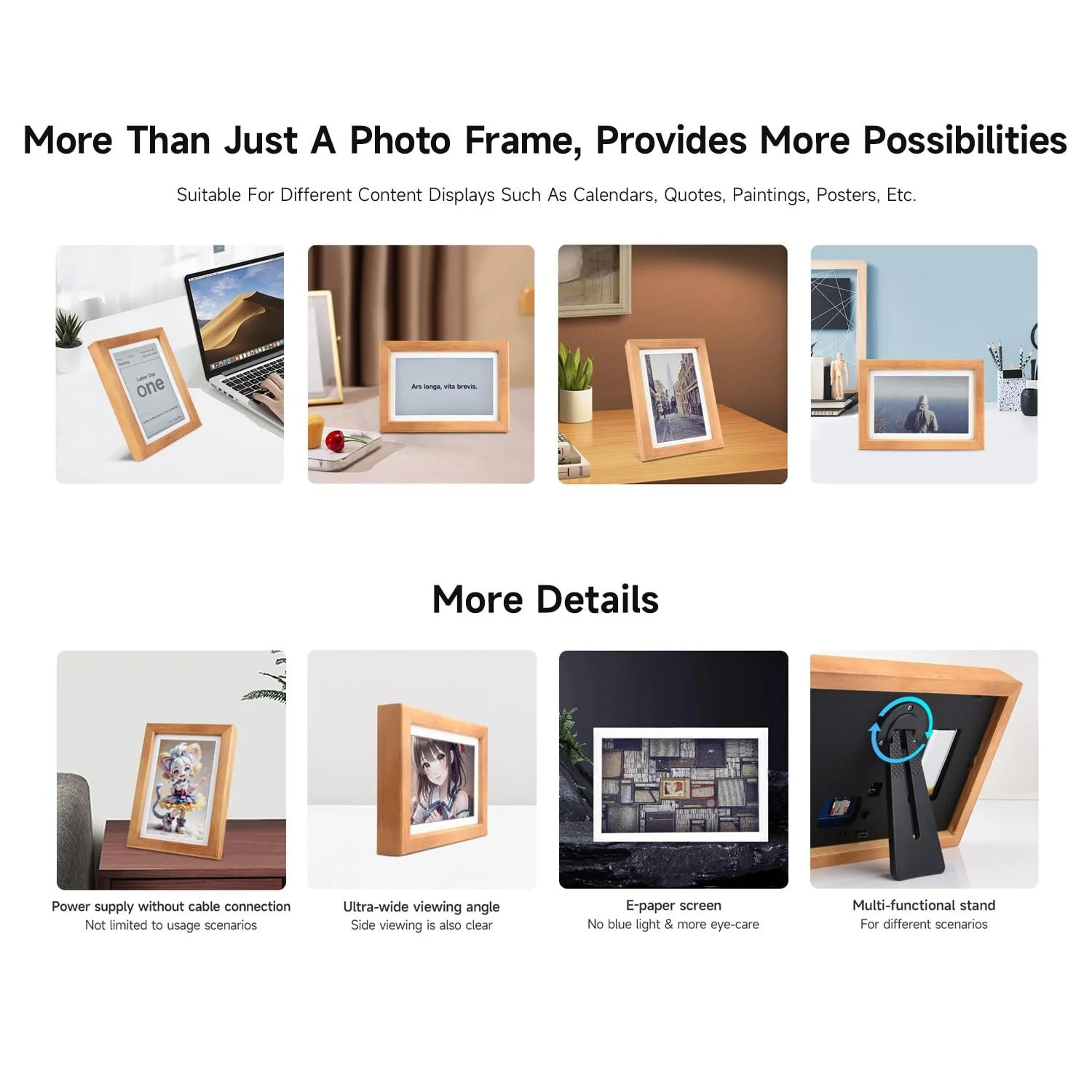 Цифровая фоторамка Waveshare 7.3 inch E6 Full Colour E-Paper 800 x 480 Solid Wood, фото №7 Цифровая фоторамка Waveshare 7.3 inch E6 Full Colour E-Paper 800 x 480 Solid Wood, фото №7