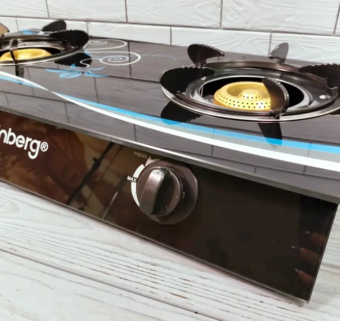 Плита Rainberg RB-2231 газовая настольная на 2 конфорки туристическая портативная газ, фото №3 Плита Rainberg RB-2231 газовая настольная на 2 конфорки туристическая портативная газ, фото №3