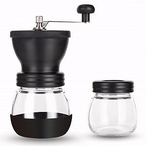 Ручная кофемолка Retoo Ceramic Grinder, мельница для крупного и мелкого помола, ручная мельница, нержавеющая сталь, кофейные зерна, перечница, лезвие, чаша, контейнер для хранения, черный synthetic.ua - Фото 1