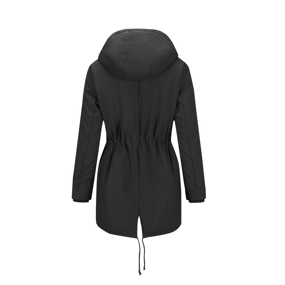 Пальто YYNUDA Зимове, утеплене, середньої довжини, парка з хутряним капюшоном, товсте, фото №2