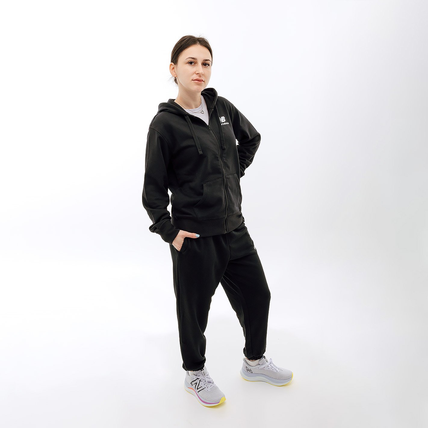 Джемпер New Balance Essentials Stacked Logo FZ XS, фото №3