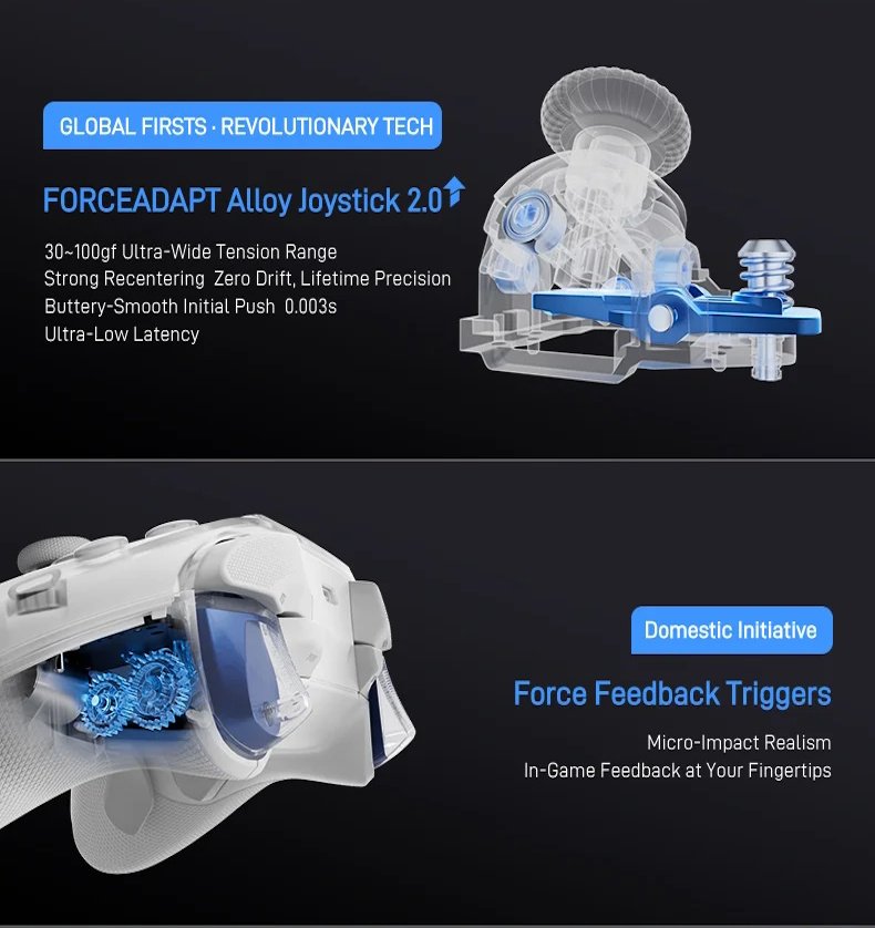 Геймпад FlyDigi APEX 5 White + док-станция + наклейки Hollow Knight, фото №10 Геймпад FlyDigi APEX 5 White + док-станция + наклейки Hollow Knight, фото №10