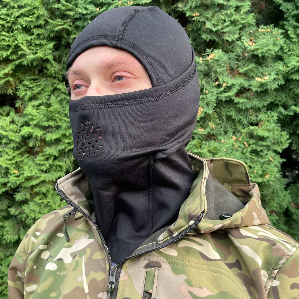 Балаклава тактическая на флисе Combat Турция ВСУ ЗСУ 8676 черная, фото №2