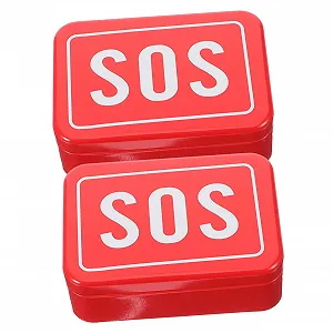 Коробка Supvox 2 шт. Маленький контейнер для виживання в дикій природі Металевий маленький - Фото 1