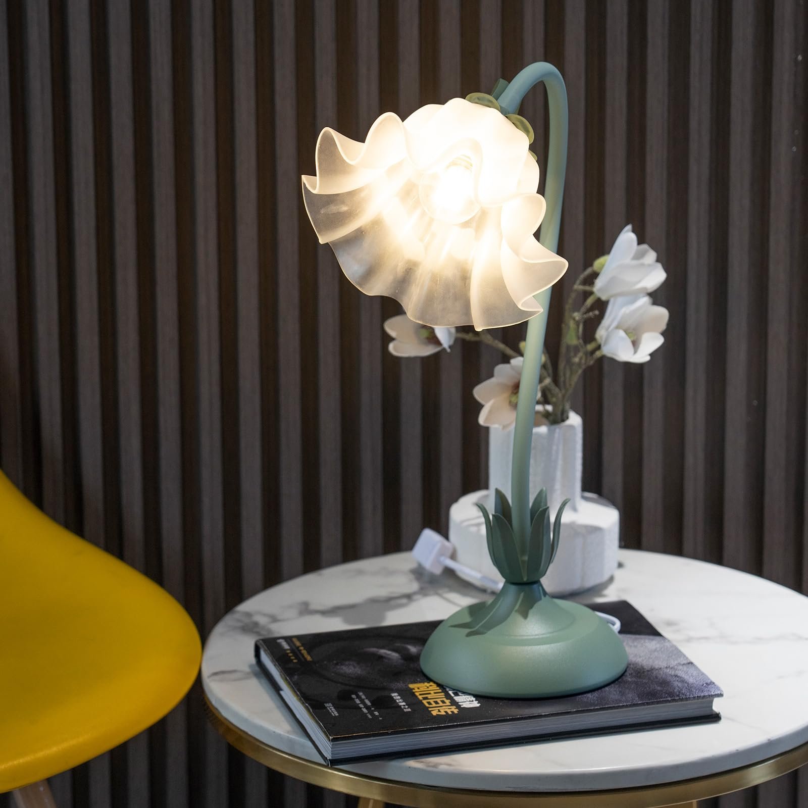 Настільна лампа Flower DIY Гнучка E27 Акриловий плафон Зелений, фото №7
