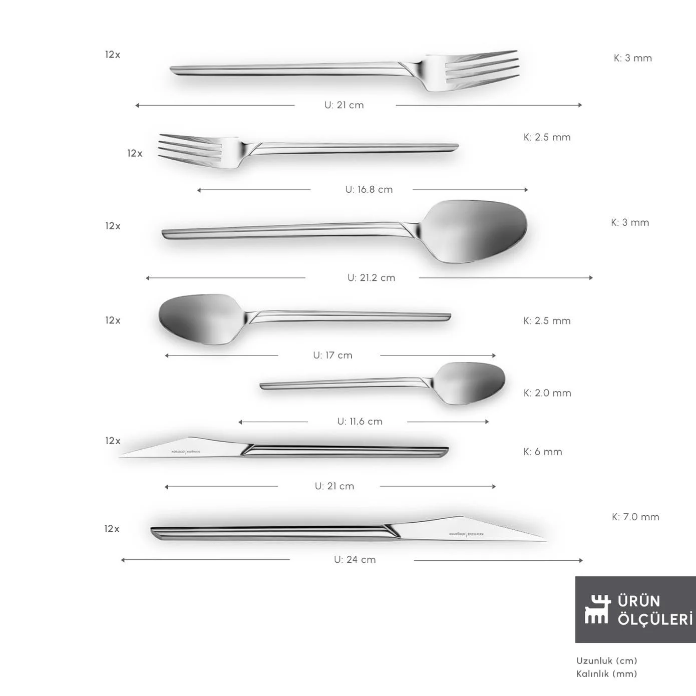 Набір столових приборів Karaca Midway, 84 предмети на 12 персон, фото №3