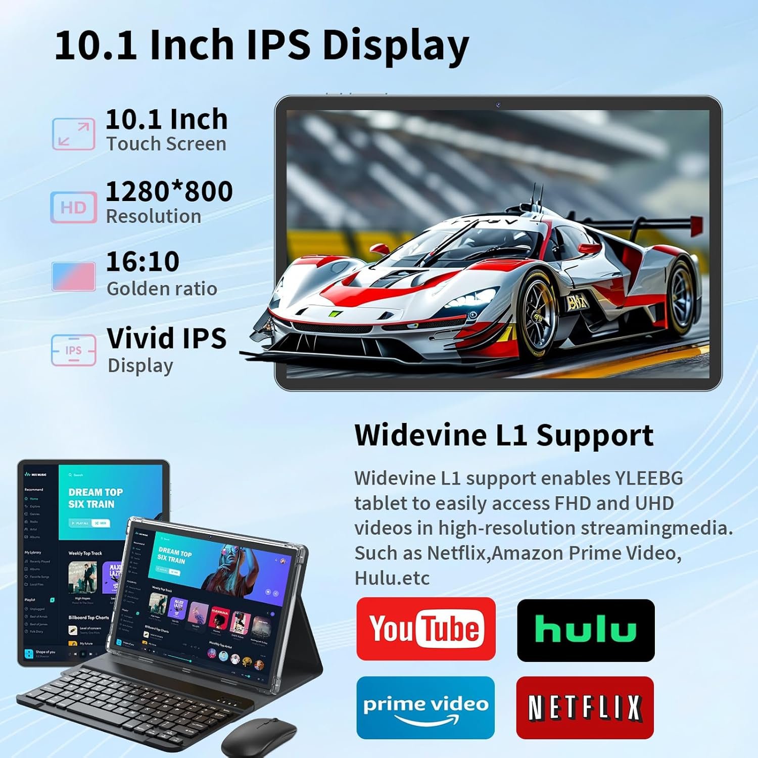 Планшет 10.1" QDDQ T901 6+18/256Gb 8 ядер Android 15 8000 mAh Blue, фото №3