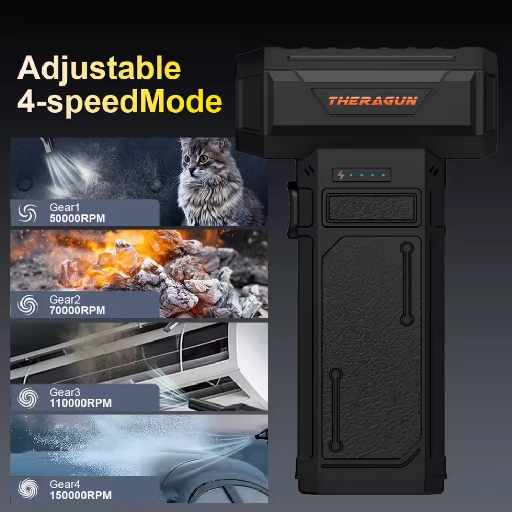 Портативный турбовентилятор THERAGUN U7Pro Turbo Jet Fan 150000 RPM Black, фото №4