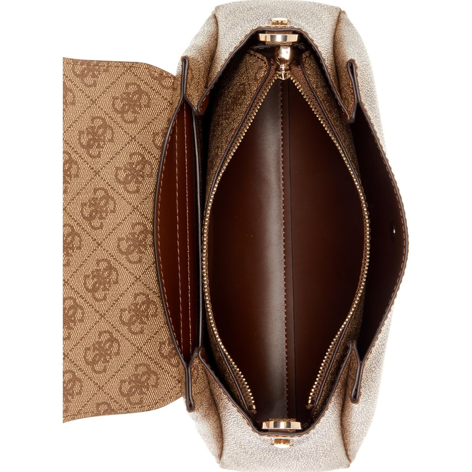 Женская сумка Guess - Sora Girlfriend Flap Shoulder Bag Коричневый Лого, фото №5