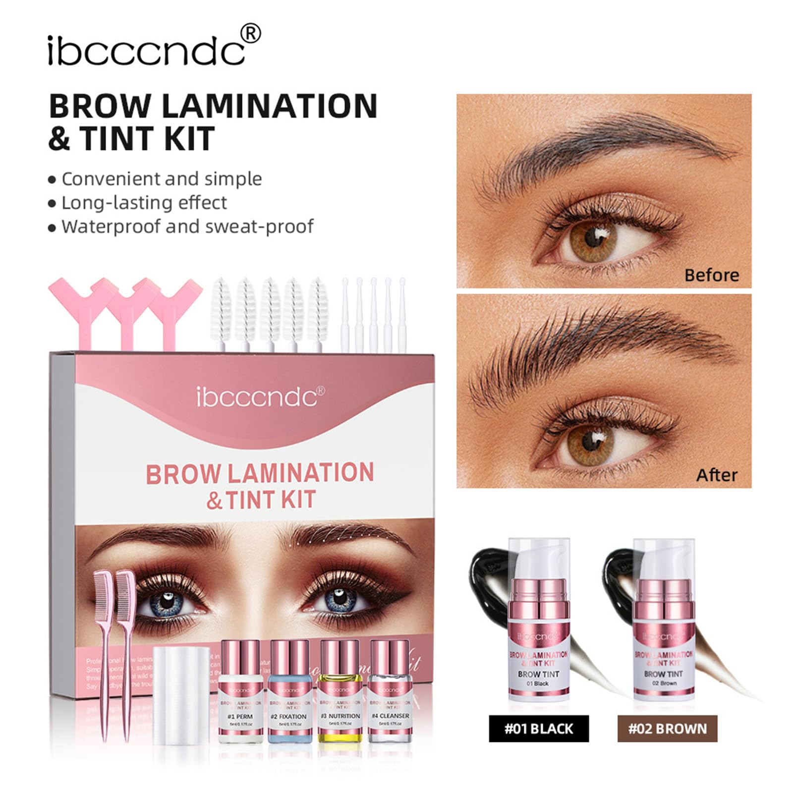 Набір Layhou ibcccndc Brow Lamination & Tint DIY Augenbrauen Lifting Styling Kit для красивих брів Довготривалий, фото №6