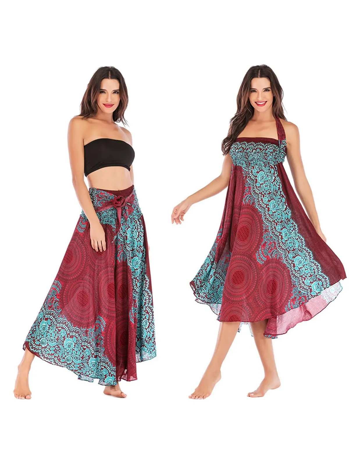 Спідниця максі Богемна Жіноча Асиметрична, фото №6