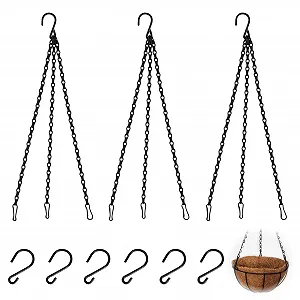 Ланцюги для підвісних кошиків Набір із 3 штук Метал Чорний - Фото 1