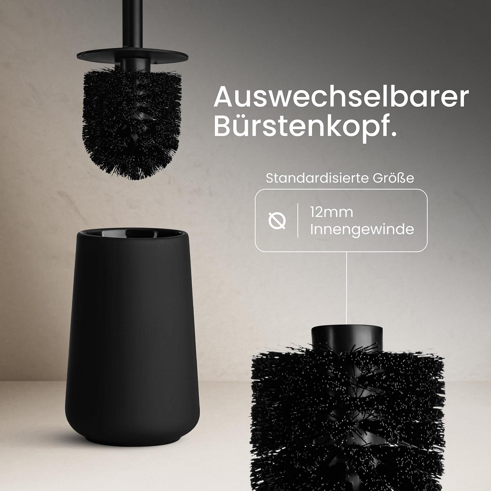 Набор для ванной комнаты Black Sweden Home Диспенсер для мыла, Стакан для зубных щеток, Туалетный ершик черный, фото №6