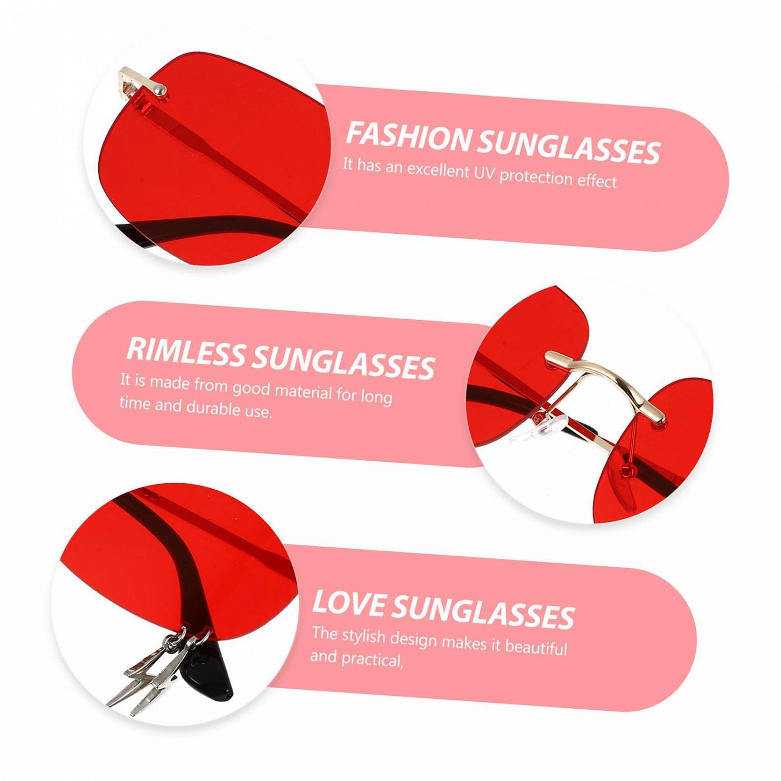 Солнцезащитные очки PACKOVE Без оправы Декоративные Модные, фото №3