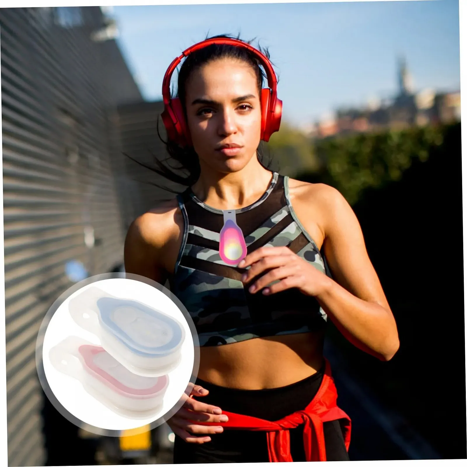 Фонарик Kisangel с клипсой, 2 шт, ночной, для бега, светоотражающий, LED, фото №7