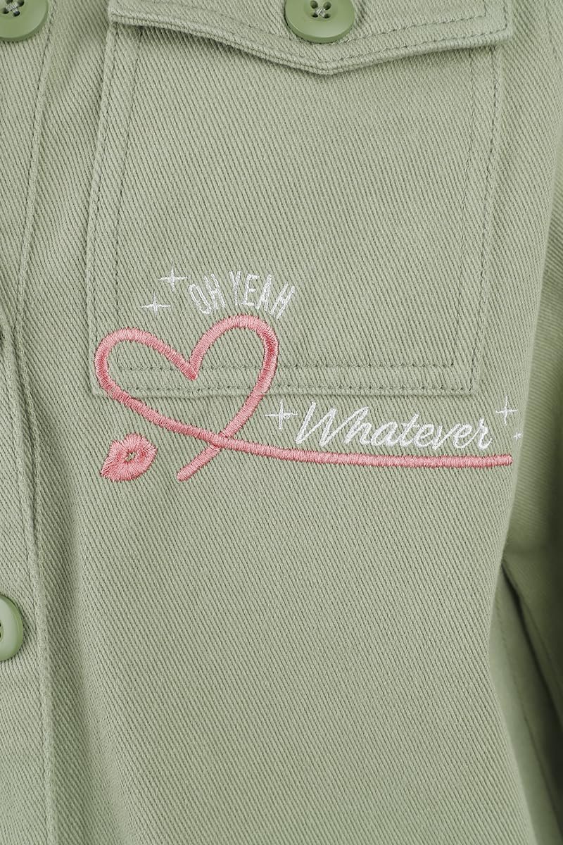 Джинсовая куртка Lilo & Stitch Friday Got Me Like... Женская Зеленая Disney, фото №3 Джинсовая куртка Lilo & Stitch Friday Got Me Like... Женская Зеленая Disney, фото №3