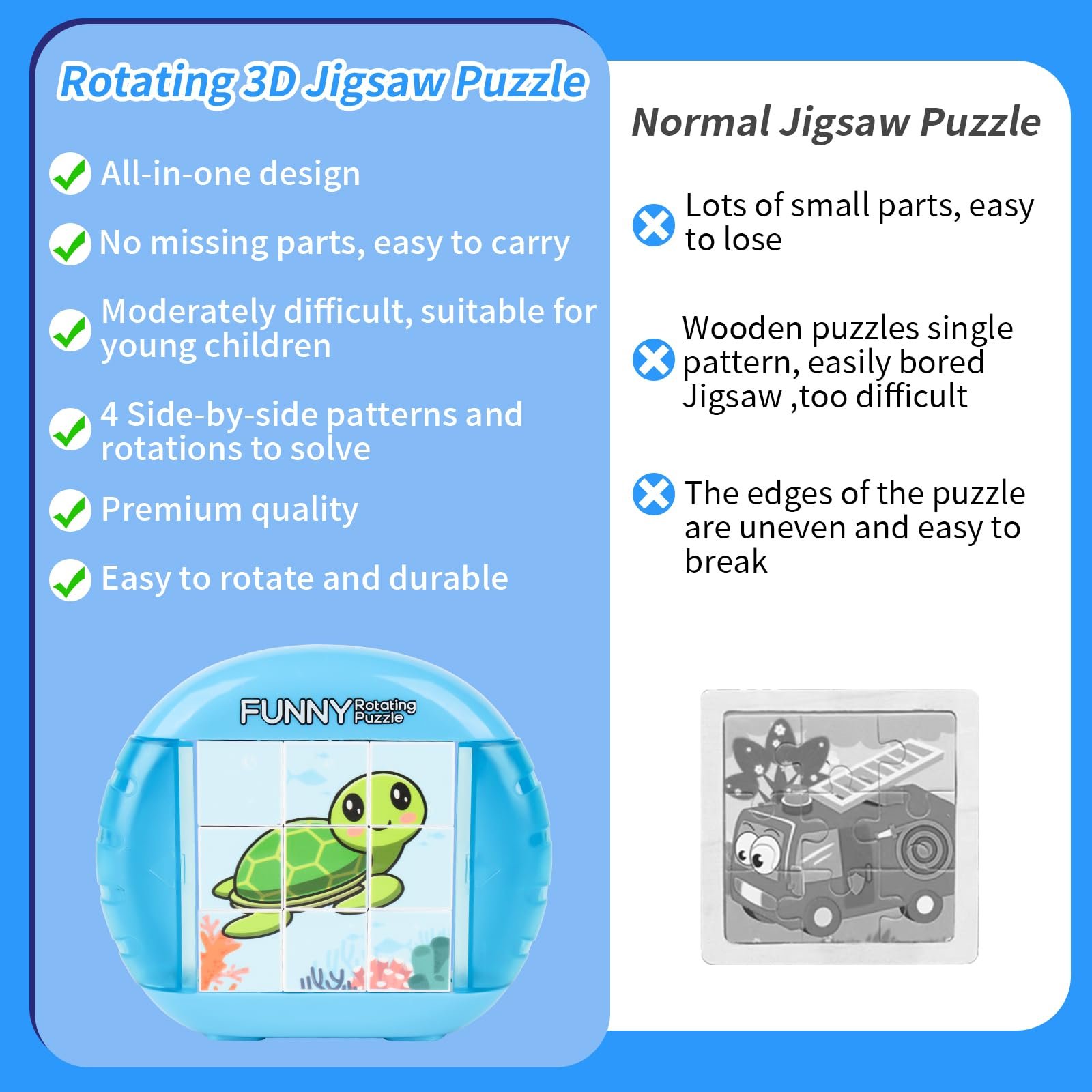 Пазл 3D 4-в-1 Montessori Sea Life 9 деталей, фото №6