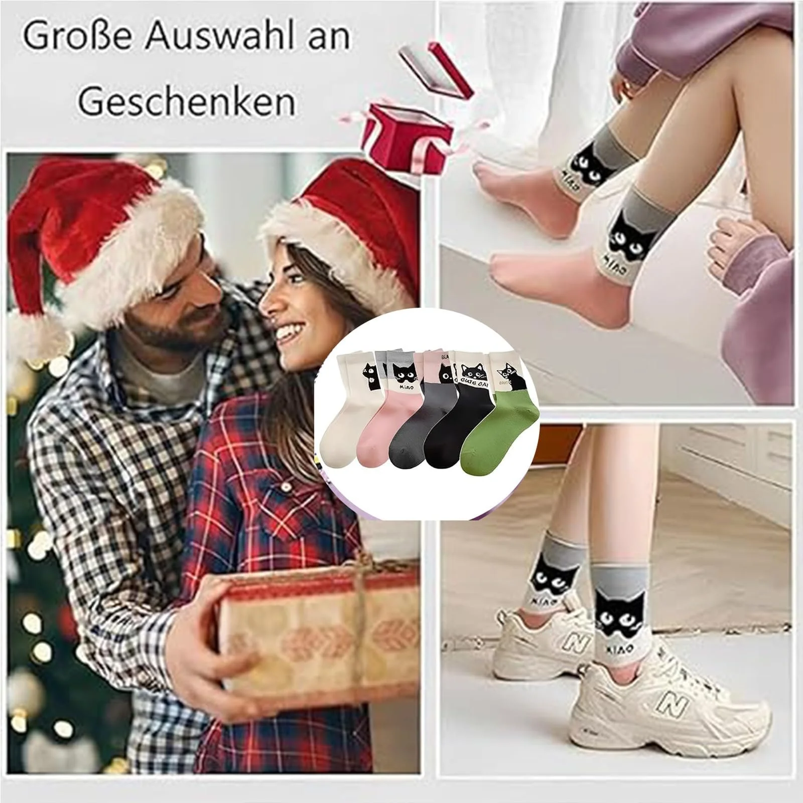 Носки с котами 5 пар, Женские носки с милыми рисунками котов, игривые носки с котами в 5 цветах (черный, белый, серый, зеленый, розовый), мягкие и удобные для женщин и подростков, фото №7 Носки с котами 5 пар, Женские носки с милыми рисунками котов, игривые носки с котами в 5 цветах (черный, белый, серый, зеленый, розовый), мягкие и удобные для женщин и подростков, фото №7