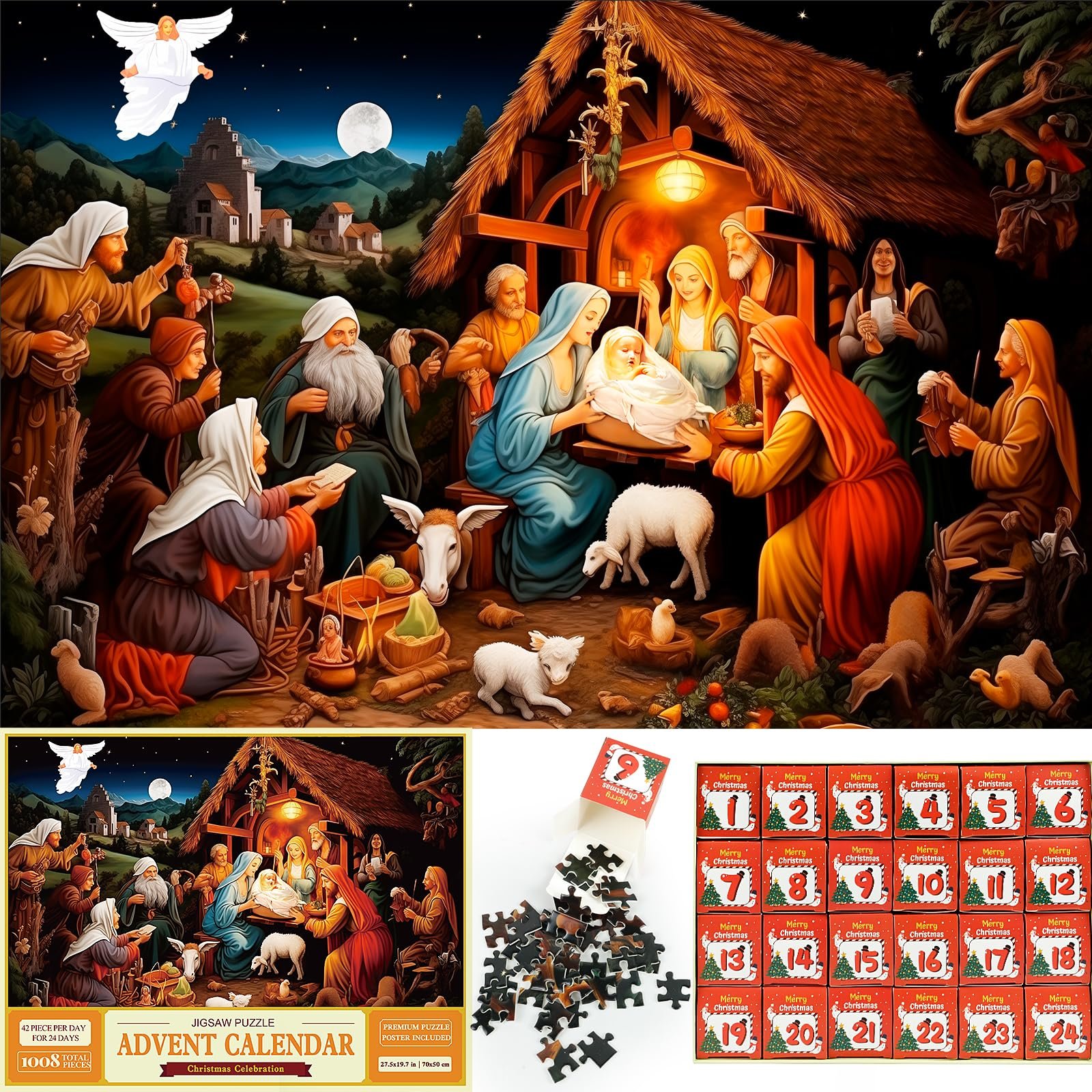 Адвент-календар 2025 Christmas Calendar Пазл 1008 елементів 70 x 50 см, фото №1