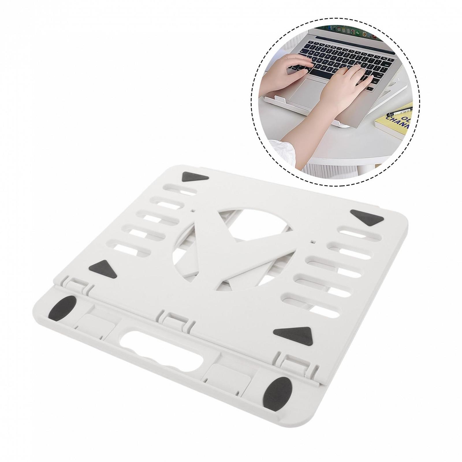 Підставка для ноутбука складана Kisangel пластикова портативна з функцією охолодження регульована для офісу зустрічей та в дорозі багатофункціональна для планшета, фото №4