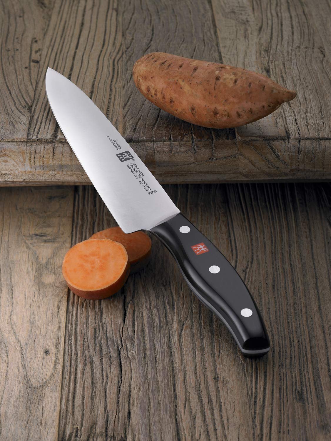 Набор ножей ZWILLING Twin Pollux, 3 предмета: нож для очистки/украшения, нож для мяса, нож шеф-повара, специальная нержавеющая сталь, пластиковая ручка, черный, фото №3