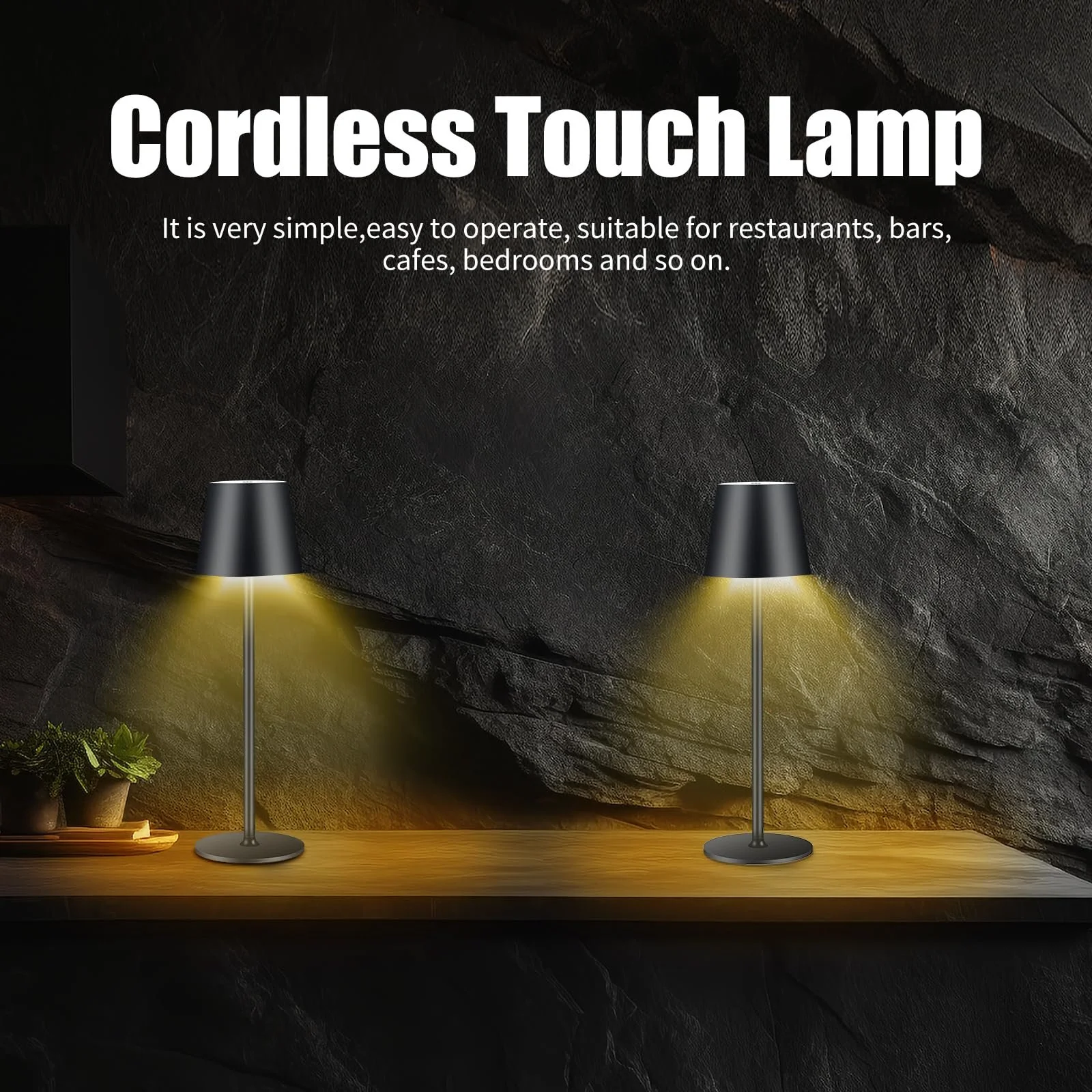 Настольная лампа LED Dimmable Battery Wireless Rechargeable USB-C Aluminium IP54 Pack of 2 Black, фото №4