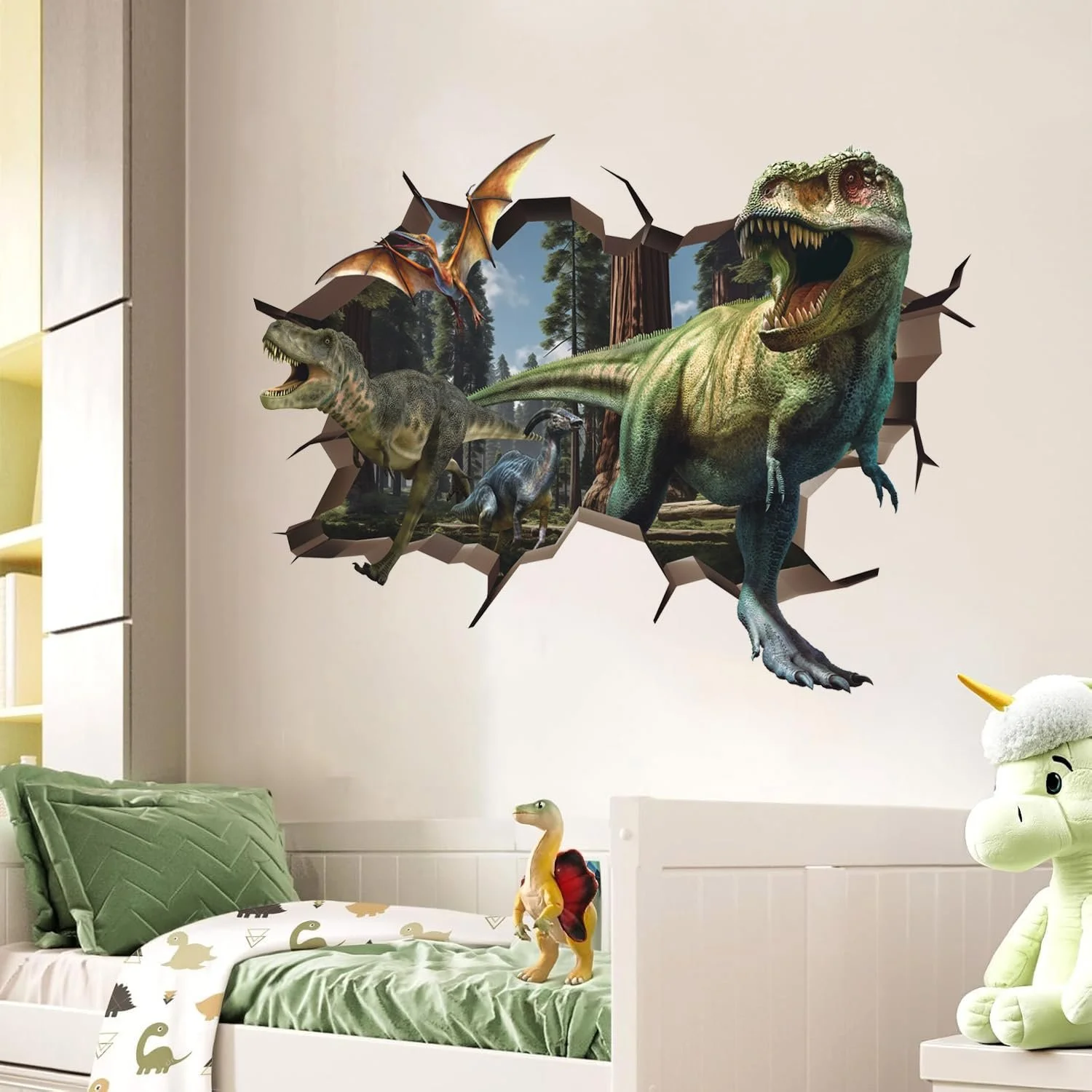 Наклейка на стіну HPNIUB 3D Dinosaur 90 x 60 cm, фото №3