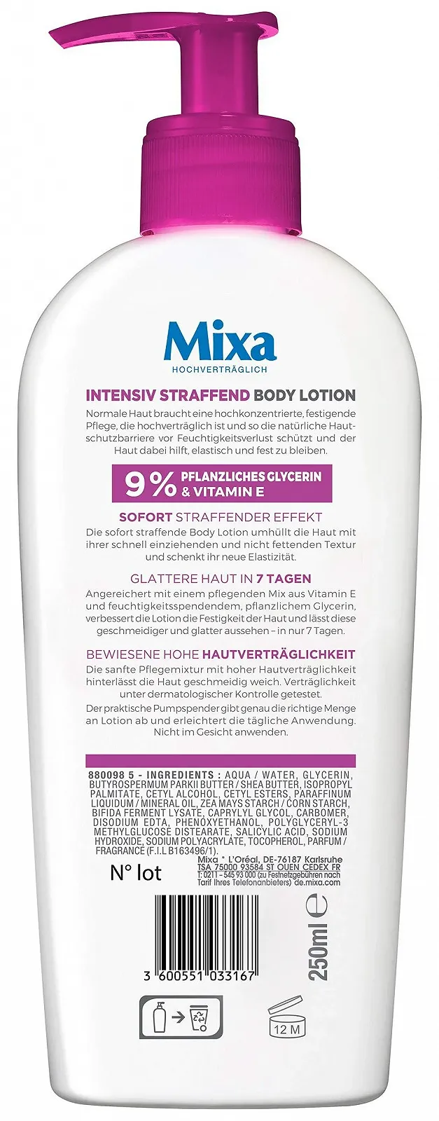 Лосьйон для тіла Mixa Intensive Firming для нормальної шкіри 250 мл (2 шт. в упаковці), фото №1