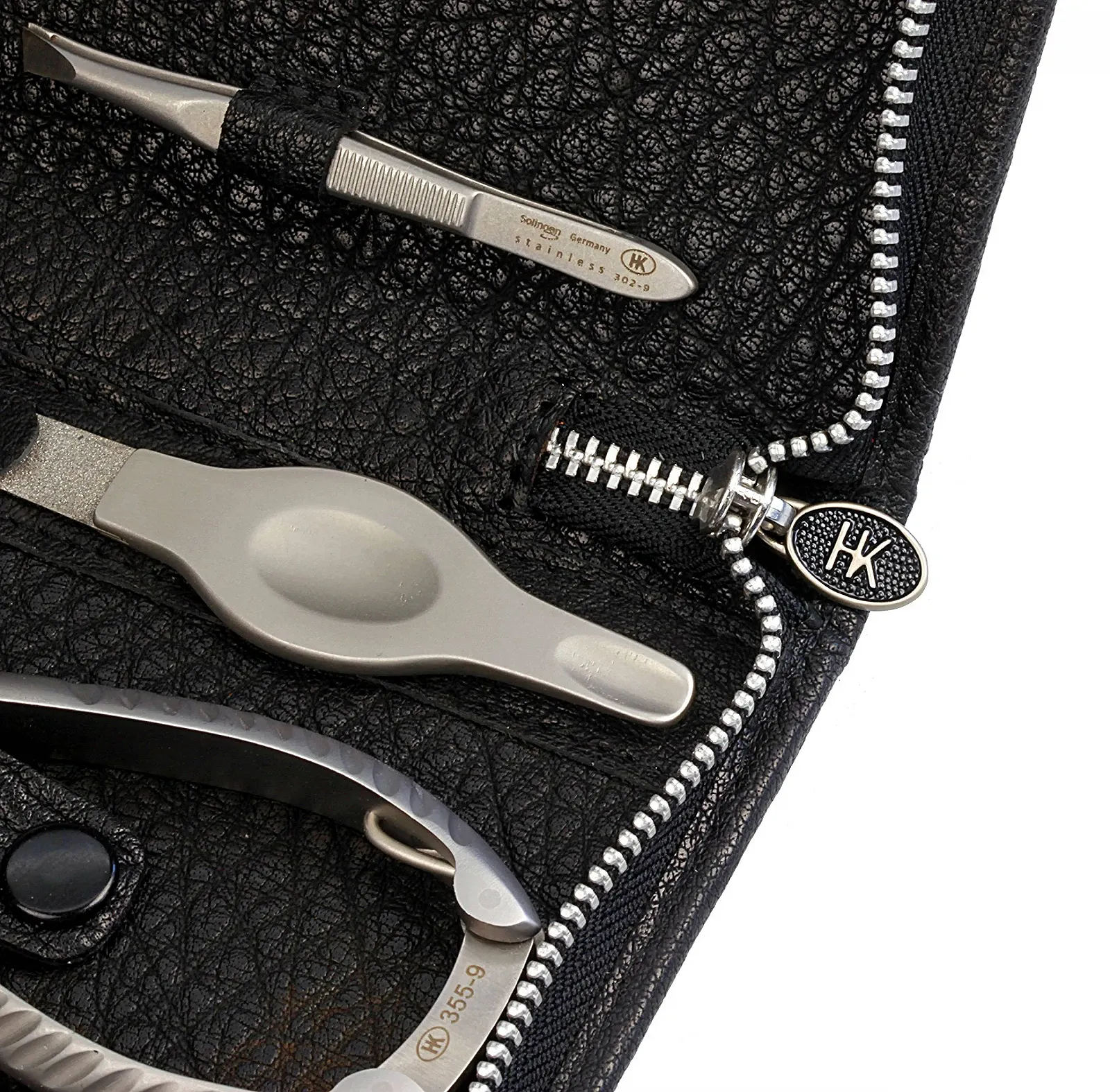 Маникюрный набор HK в футляре, 6 предметов, нержавеющая сталь, черный, фото №3 Маникюрный набор HK в футляре, 6 предметов, нержавеющая сталь, черный, фото №3