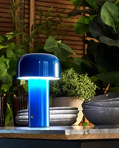 Настільна лампа Besos Металева Акумуляторна Бездротова Сенсорна LED Для вулиці Синя synthetic.ua - Фото 1