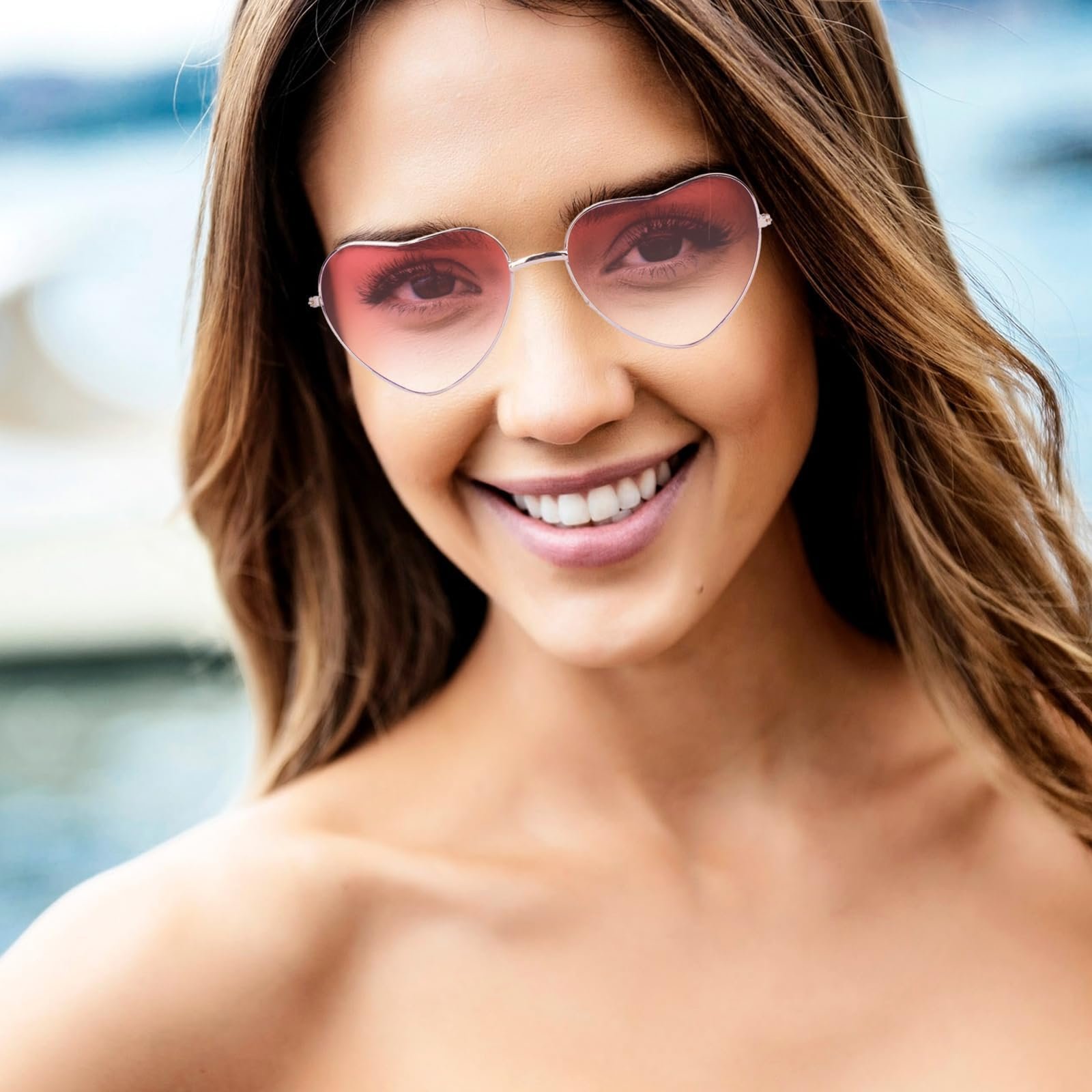 Солнцезащитные Очки Zythrem В Форме Сердца, Винтажные, Золотая Оправа, фото №4